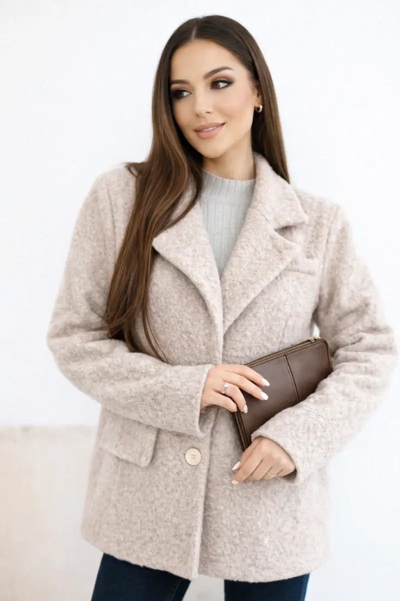 Dámsky kabát z mäkkej ovčej vlny