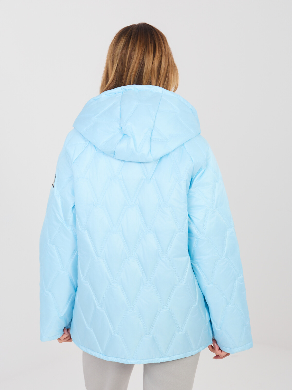 Svetlomodrá prešívaná zimná bunda