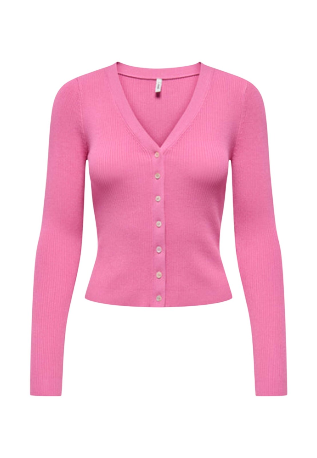 Ružový kardigan s dlhými rukávmi