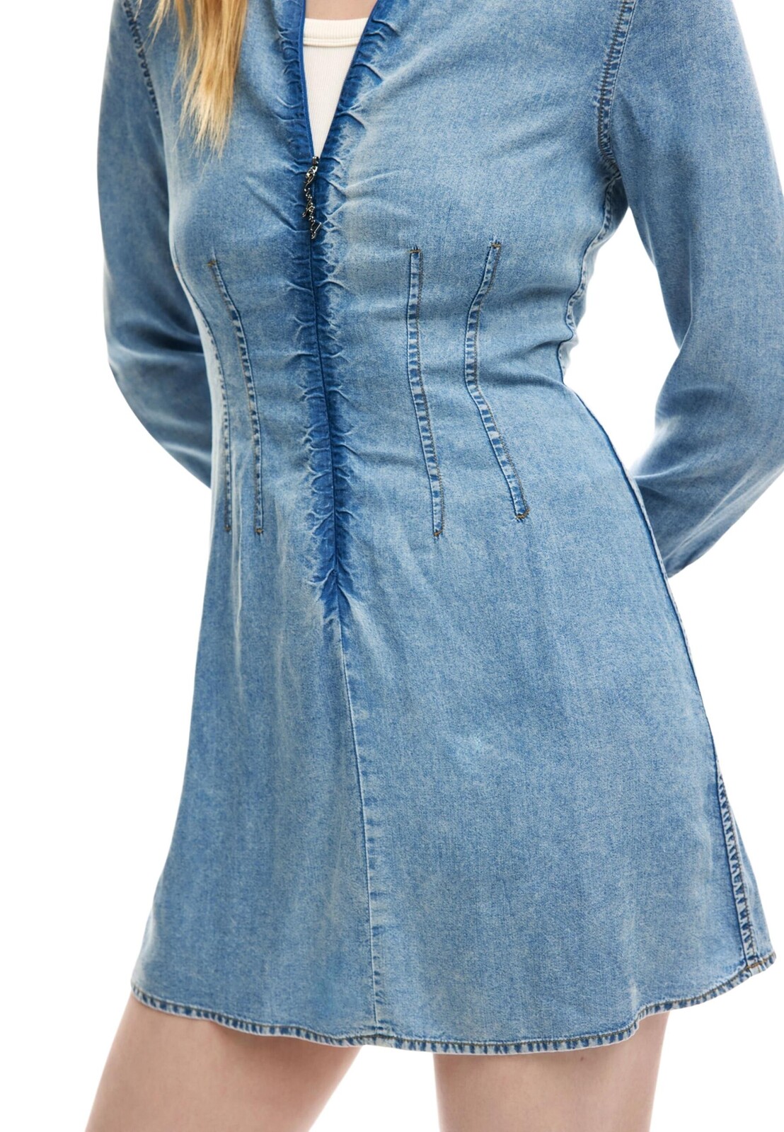 Desigual rifľové košeľové šaty