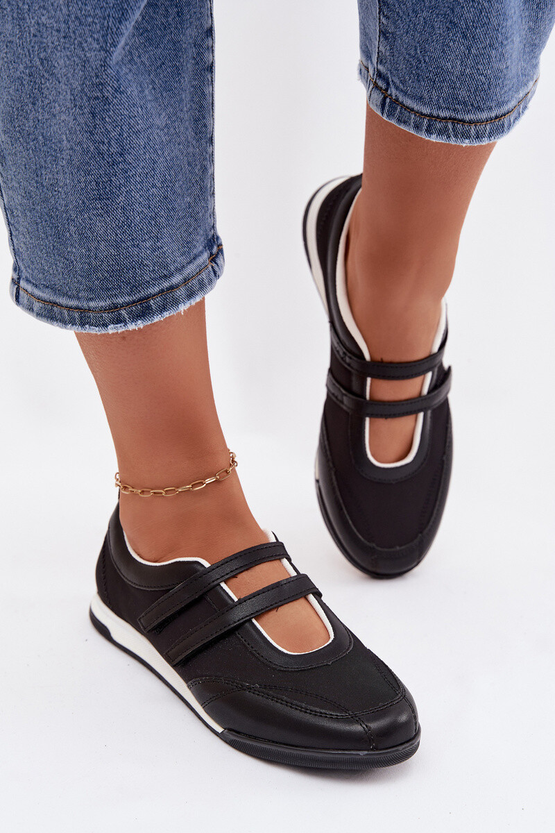 Čierne balerínky Boto Sporty s remienkami