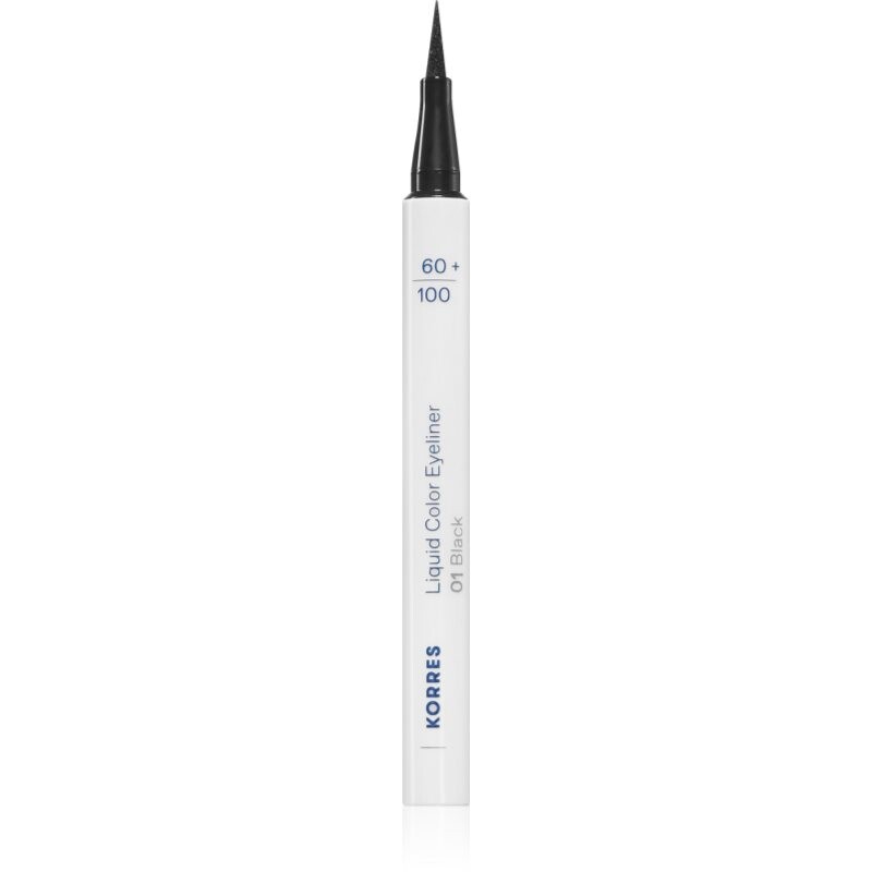 Korres Liquid Color Eyeliner vodeodolná očná linka vo fixke odtieň 01 Black 1 ml