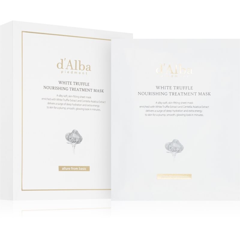 d'Alba White Truffle Nourishing Treatment Mask intenzívne hydratačná pleťová maska s upokojujúcim účinkom 5x25 ml