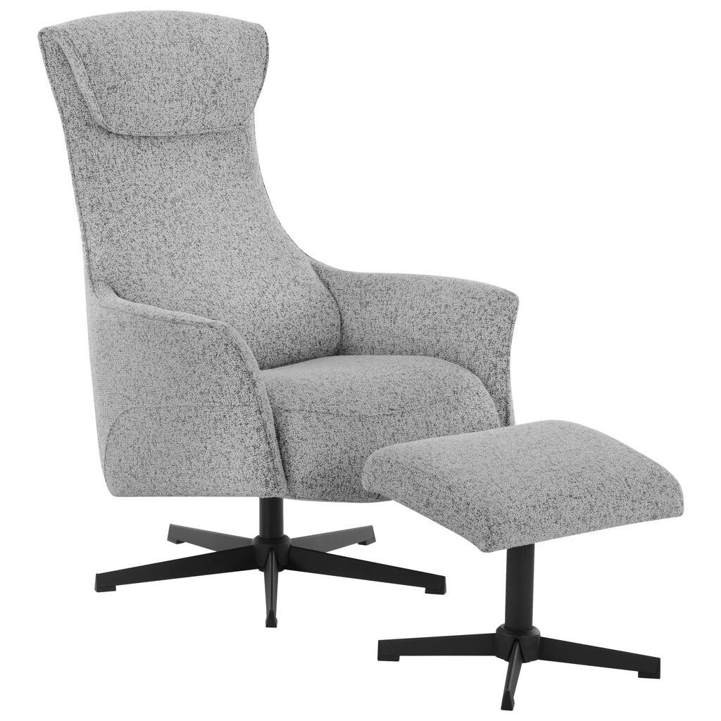 Welnova RELAXAČNÉ KRESLO S PODNOŽKOU, textil, sivobéžová