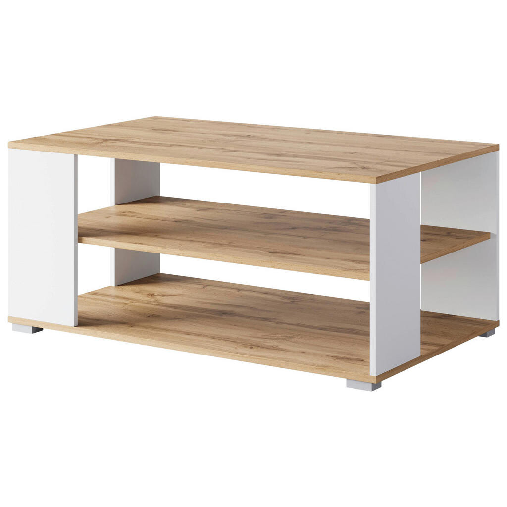 P & B KONFERENČNÝ STOLÍK, biela, dub wotan, kompozitné drevo, 100/60/45 cm