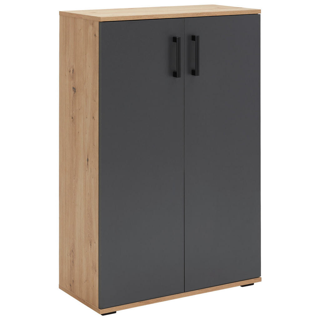 Xora SKRINKA NA TOPÁNKY, antracitová, dub artisan, 70/106/29,5 cm