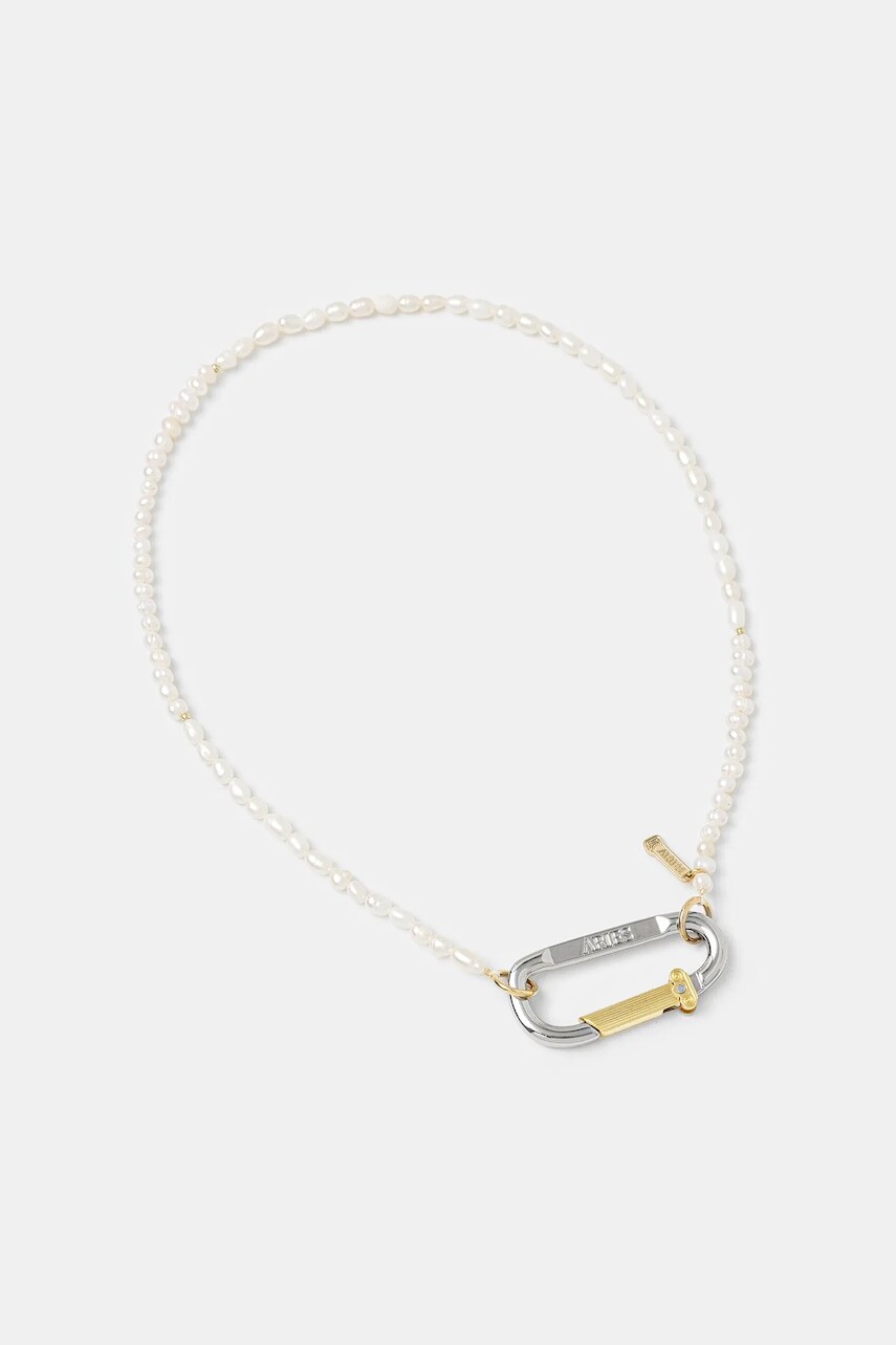 Náhrdelník Aries Mini Carabiner Pearl Necklace