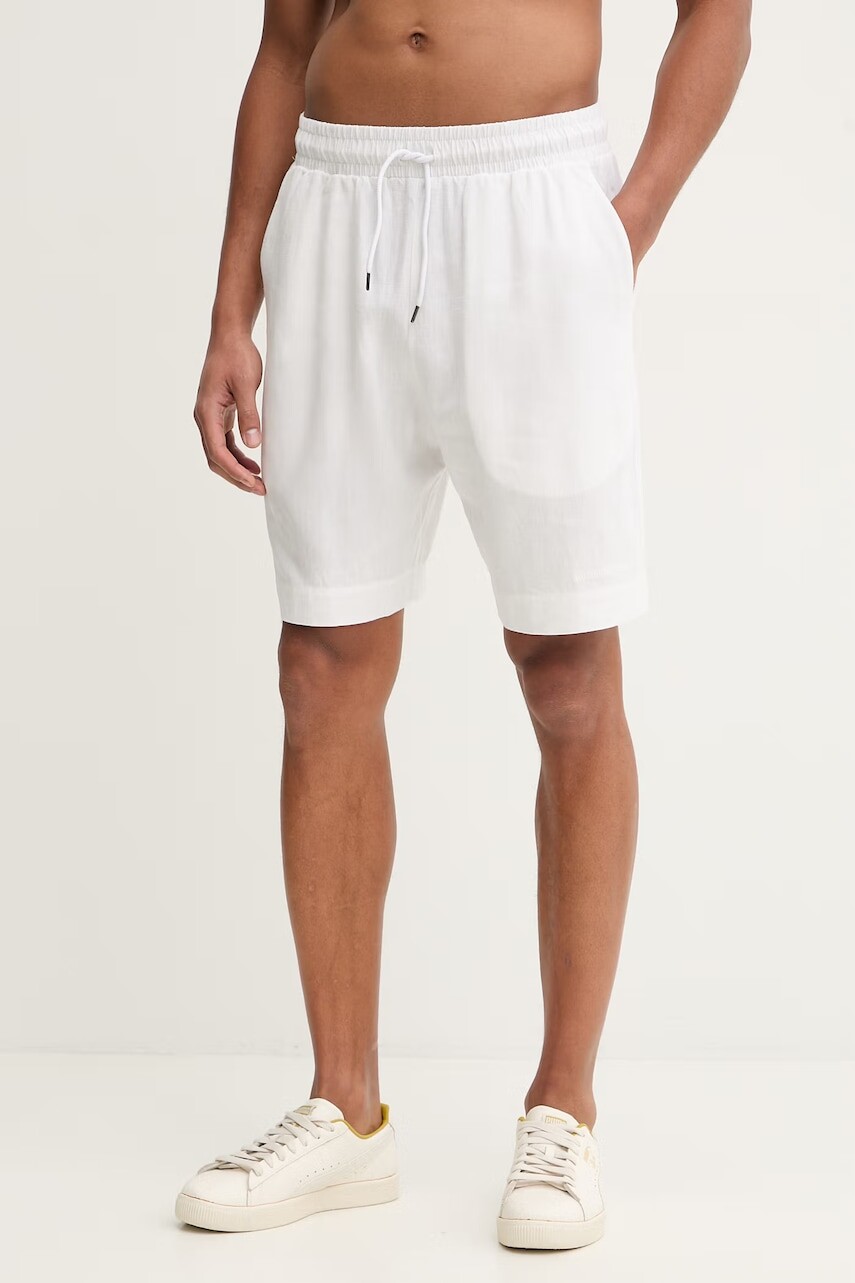 Šortky s prímesou ľanu Emporio Armani Underwear