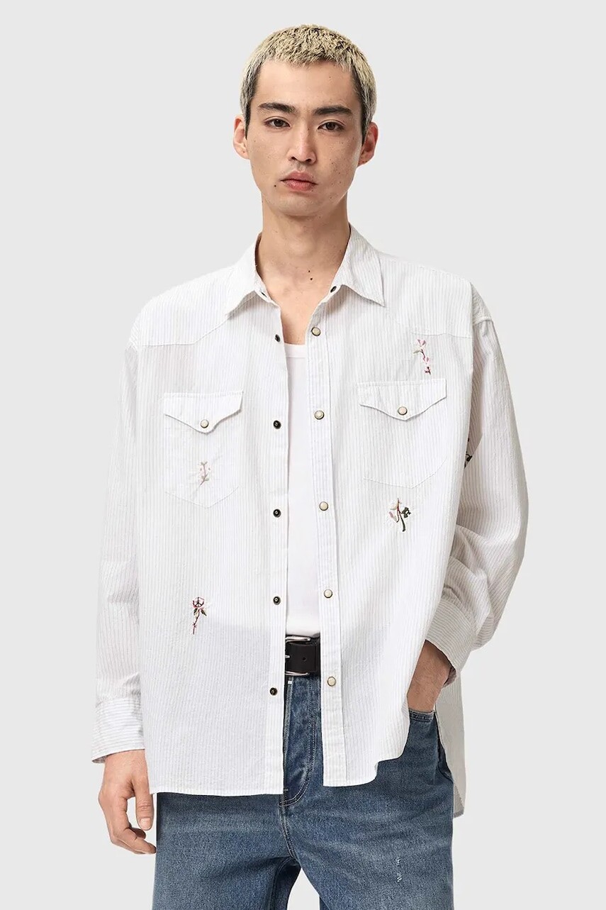 Bavlnená košeľa AllSaints PORTMAN