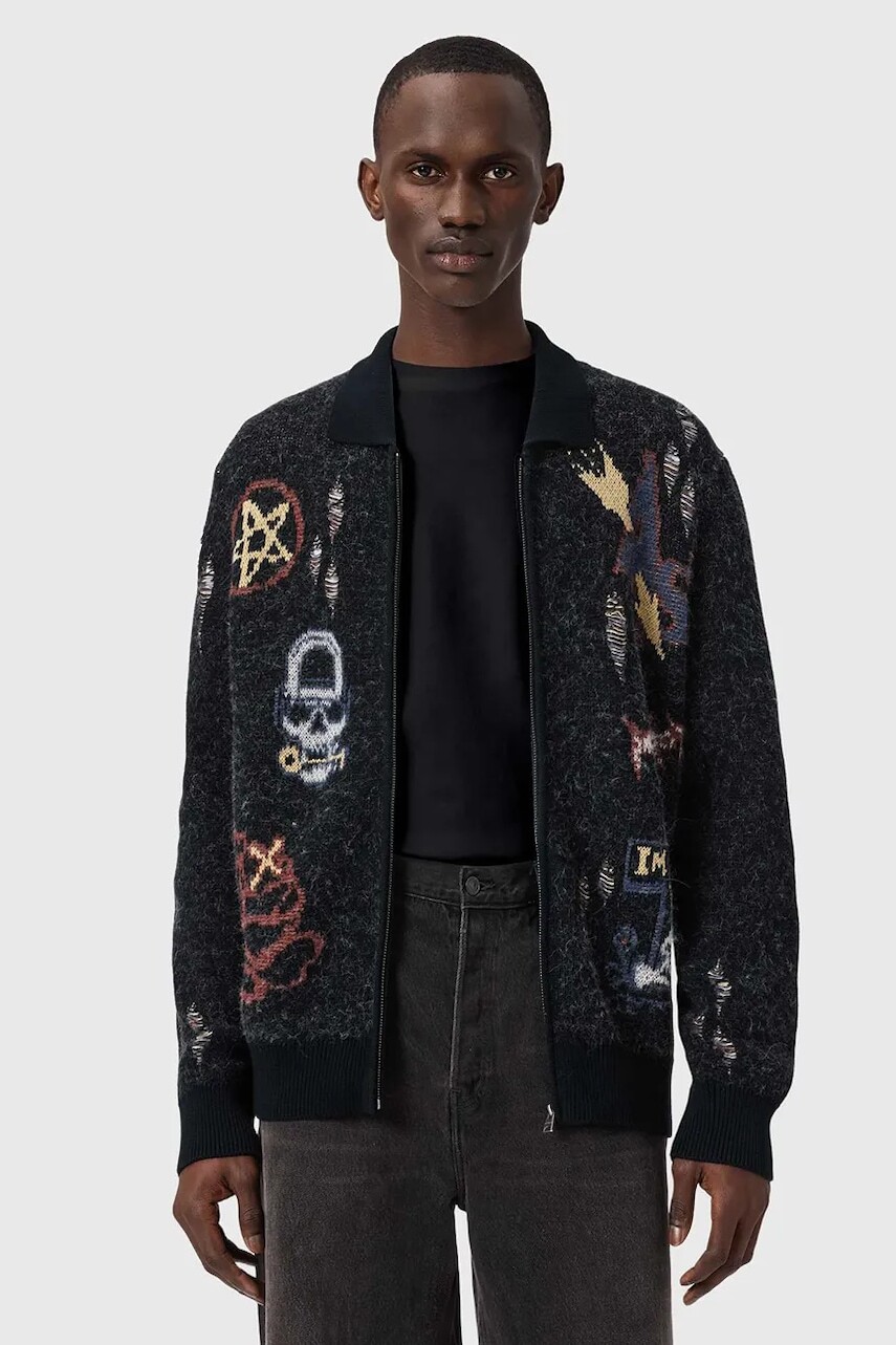 Kardigan s prímesou vlny AllSaints MELLER