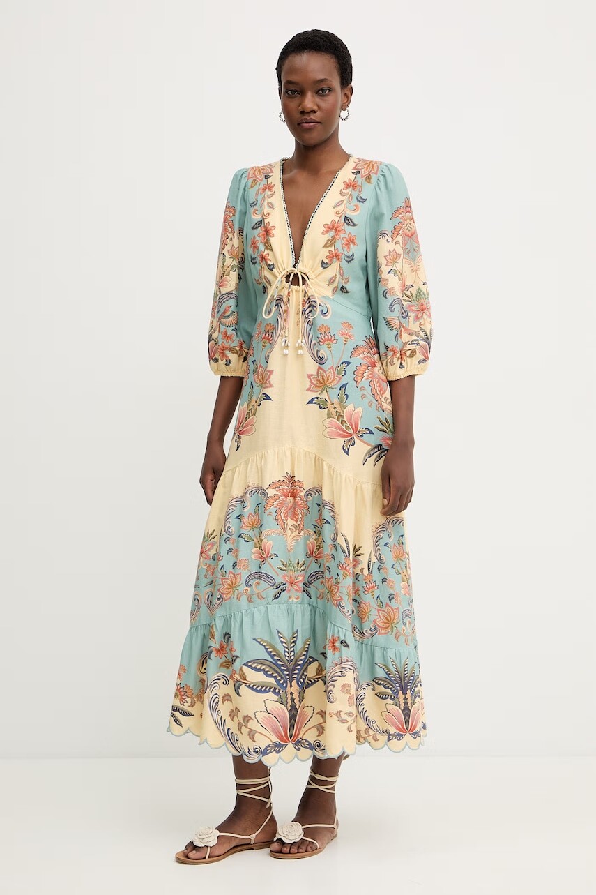 Šaty s prímesou ľanu Farm Rio