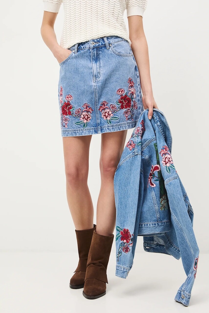 Bavlnená rifľová sukňa Medicine