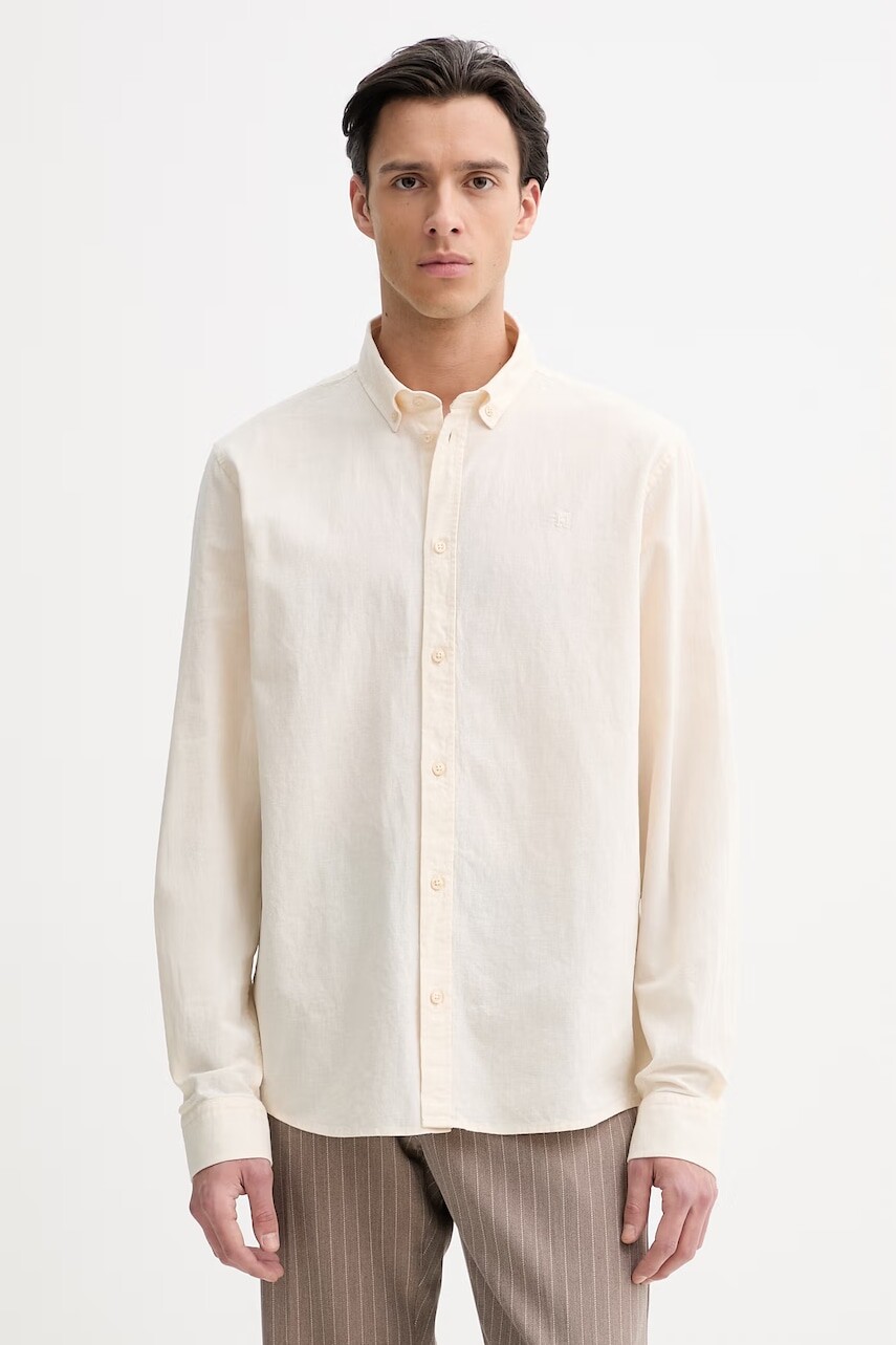 Košeľa s prímesou ľanu Les Deux Konrad