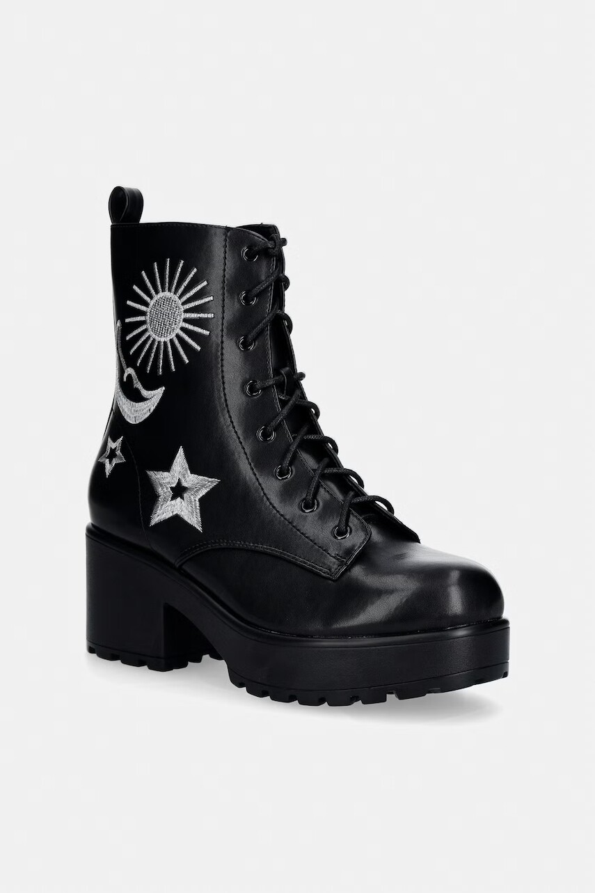 Členkové topánky Koi Footwear Astro Silver Star Moon Chunky Boots