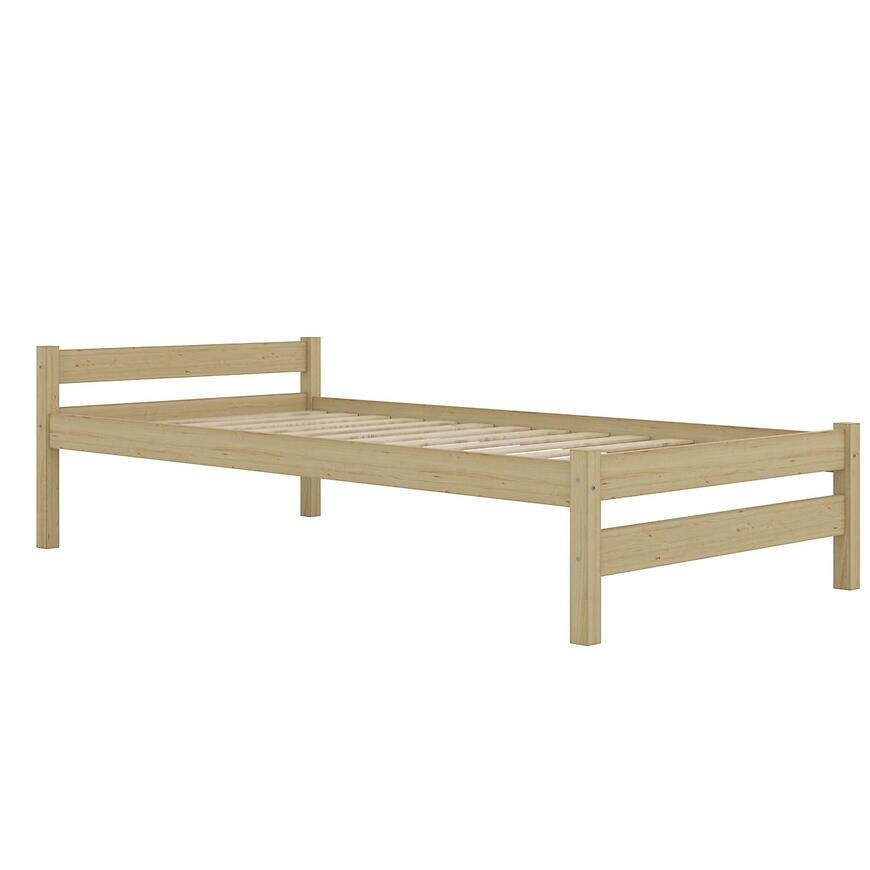 Posteľ Aleks 90x180 prírodná, nelakovaná