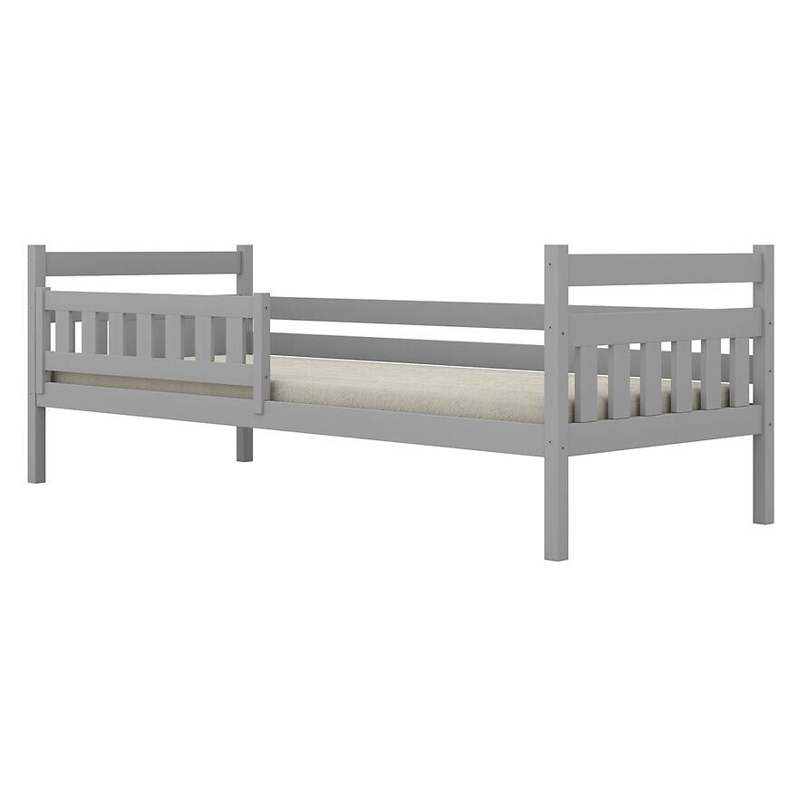 Posteľ Dawid štandard + zábrana 90x200 sivá