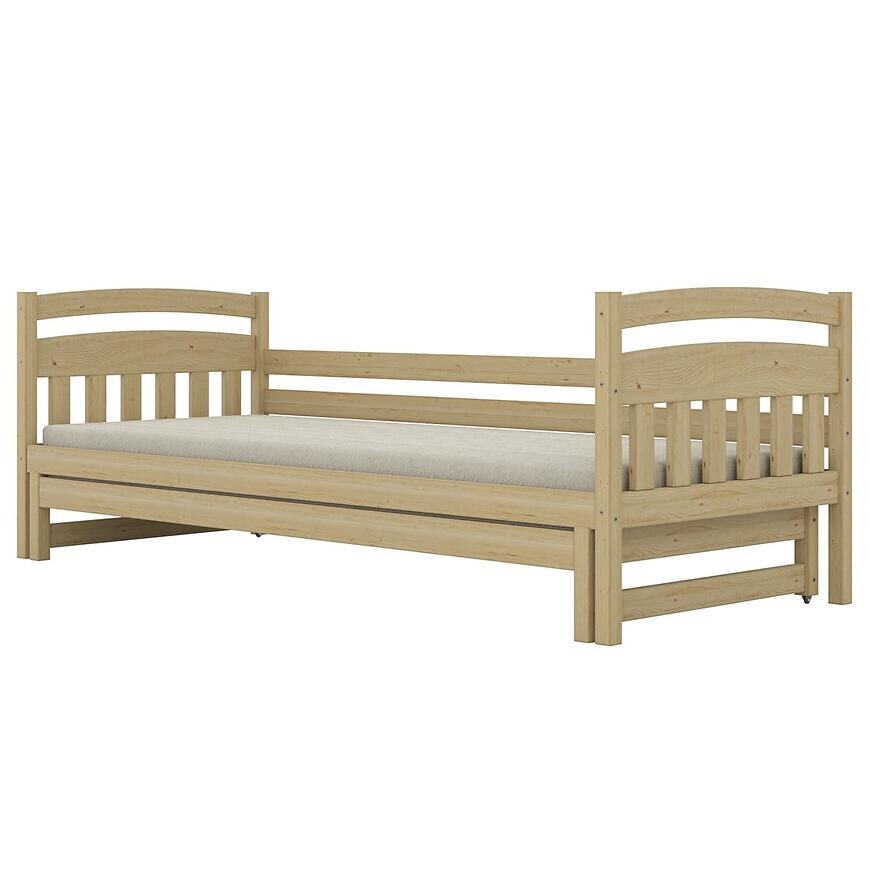 Posteľ Tosia s prístelkou 90x200 prírodná, nelakovaná