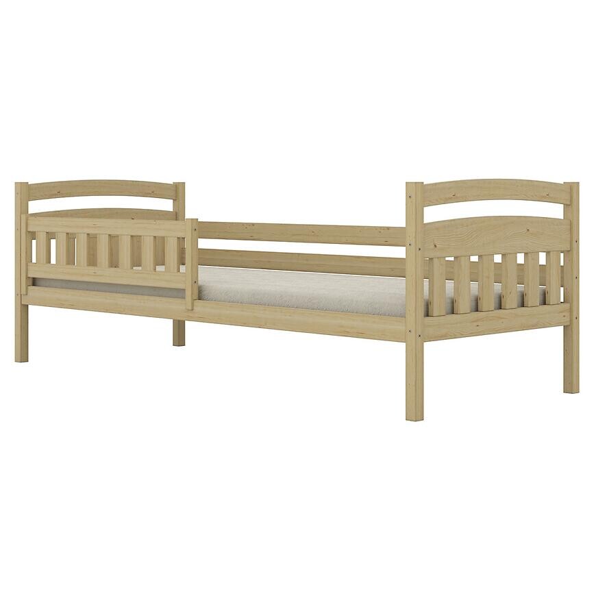 Posteľ Tosia štandard + zábrana 80x160 prírodná, nelakovaná