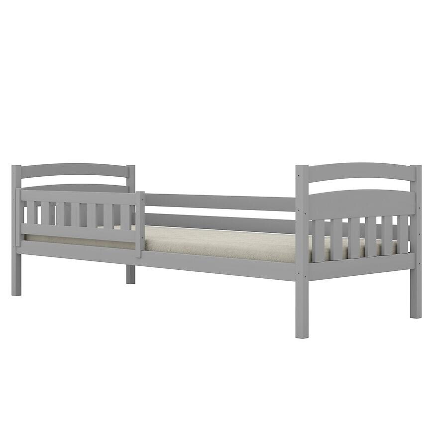 Posteľ Tosia štandard + zábrana 80x180 sivá
