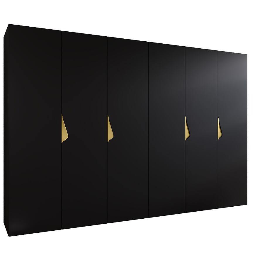 Skriňa Sandi 1-300 (2x150) čierna/zlatá