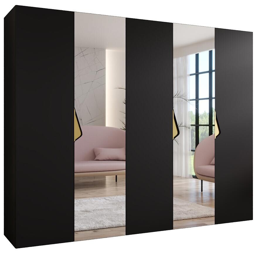 Skriňa Sandi 2-250 čierna/zlatá