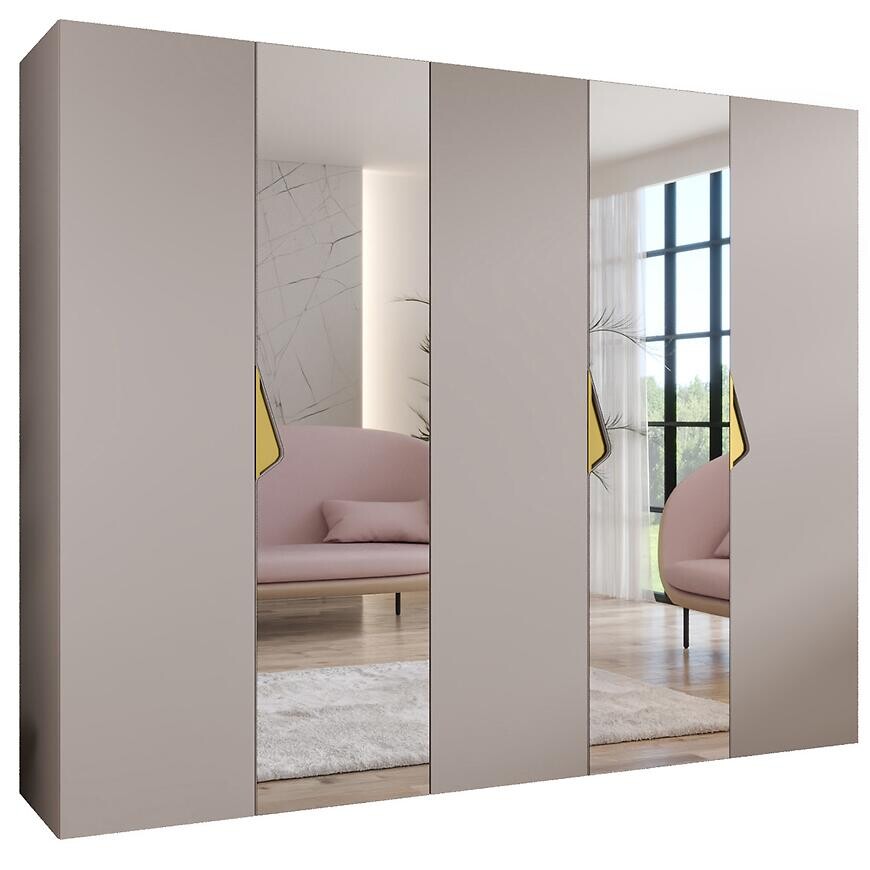 Skriňa Sandi 2-250 kašmír/zlatá