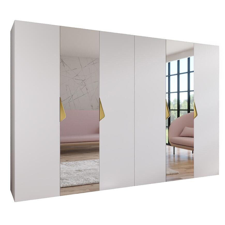 Skriňa Sandi 2-300 (2x150) biela/zlatá