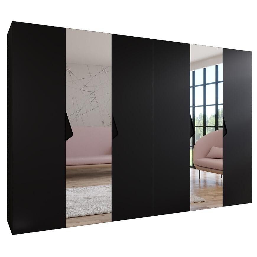 Skriňa Sandi 2-300 (2x150) čierna/čierna