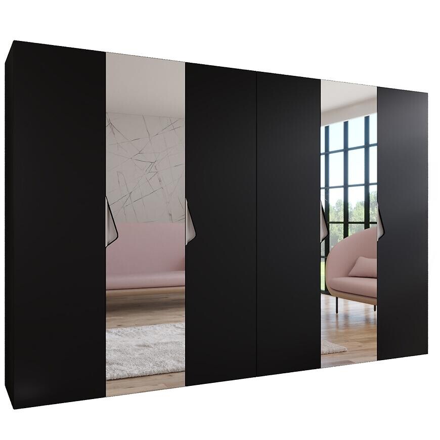 Skriňa Sandi 2-300 (2x150) čierna/kašmír