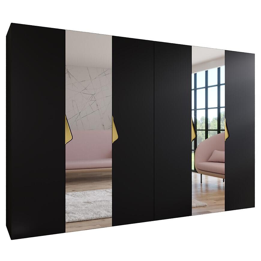 Skriňa Sandi 2-300 (2x150) čierna/zlatá