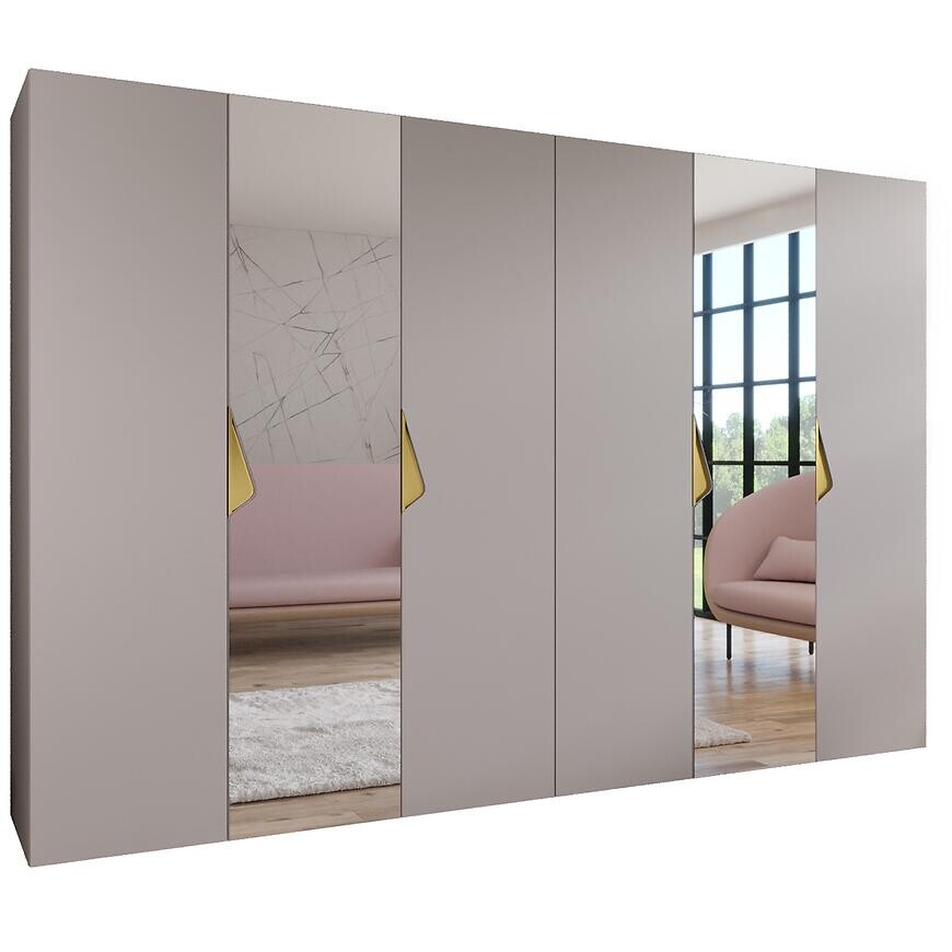 Skriňa Sandi 2-300 (2x150) kašmír/zlatá