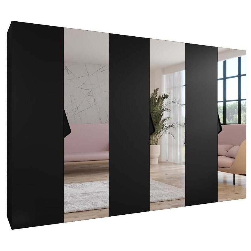 Skriňa Sandi 2-300 (3x100) čierna/čierna