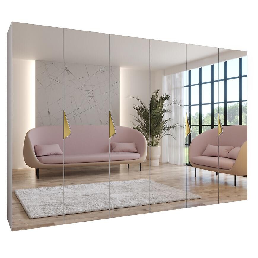 Skriňa Sandi 3-300 (2x150) biela/zlatá