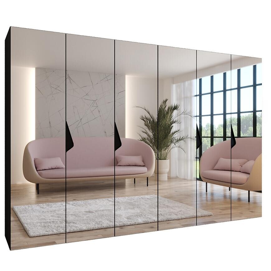 Skriňa Sandi 3-300 (2x150) čierna/čierna