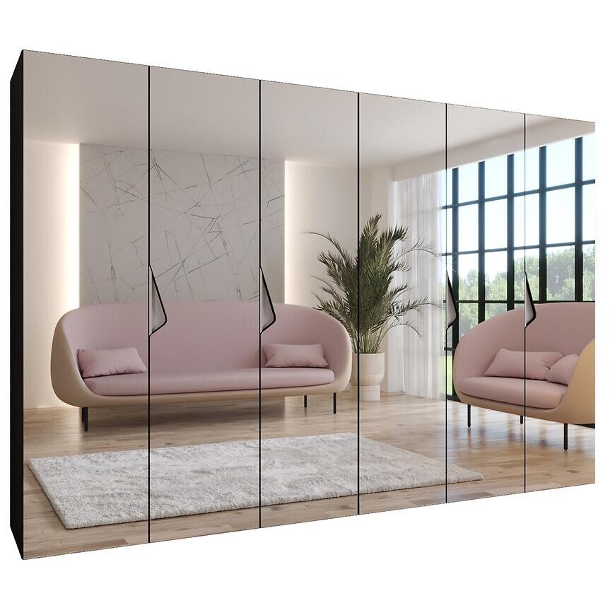 Skriňa Sandi 3-300 (2x150) čierna/kašmír