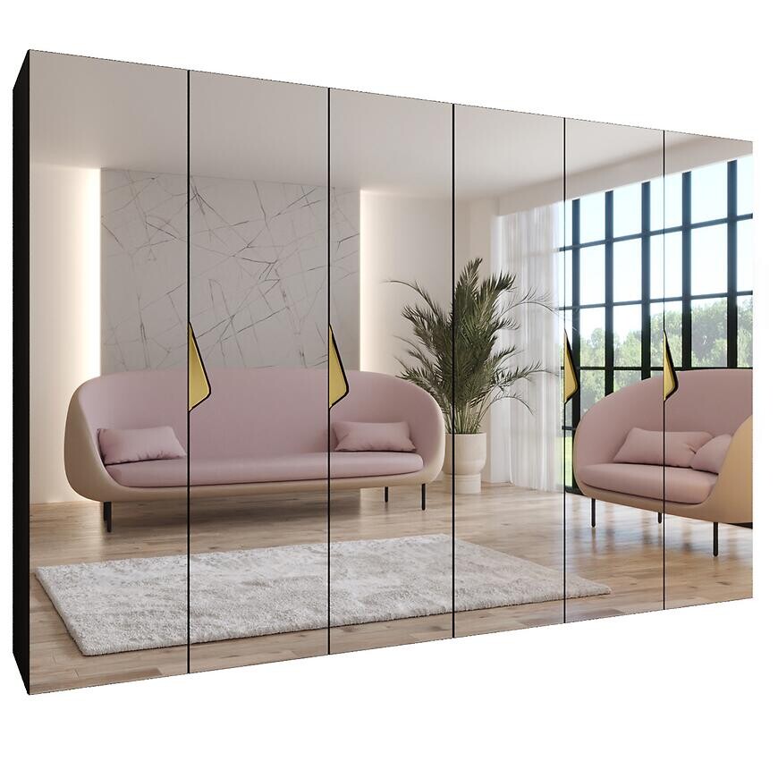 Skriňa Sandi 3-300 (2x150) čierna/zlatá