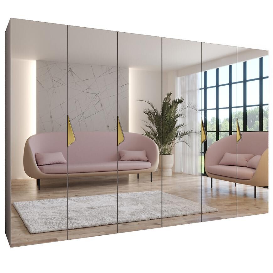 Skriňa Sandi 3-300 (2x150) kašmír/zlatá