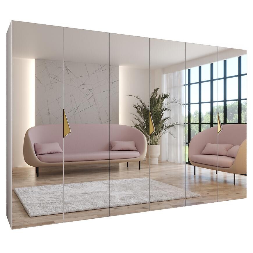 Skriňa Sandi 3-300 (3x100) biela/zlatá