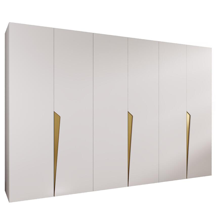 Skriňa Piano 1-300 (3x100) biela/zlatá