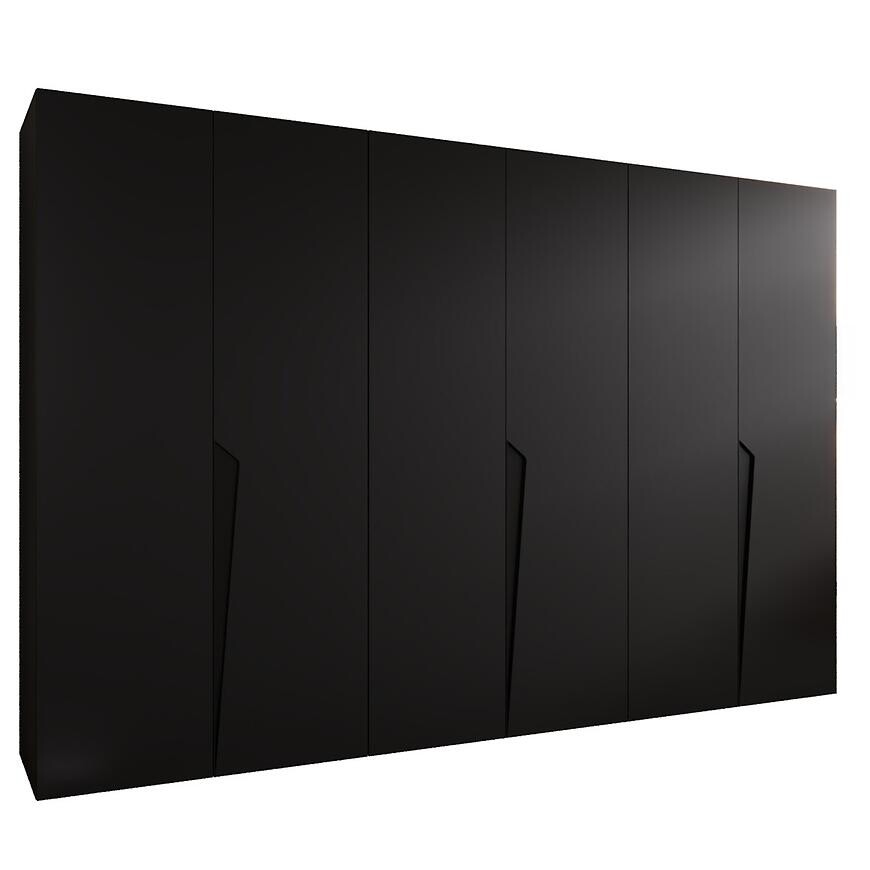 Skriňa Piano 1-300 (3x100) čierna/čierna