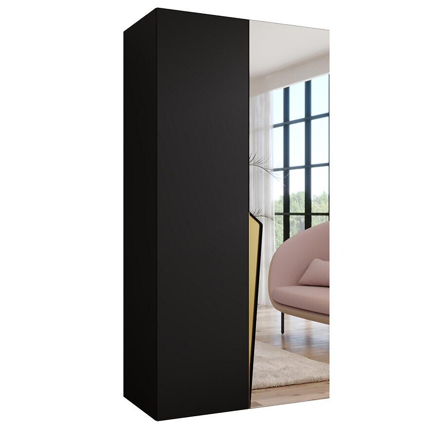 Skriňa Piano 2-100 čierna/zlatá