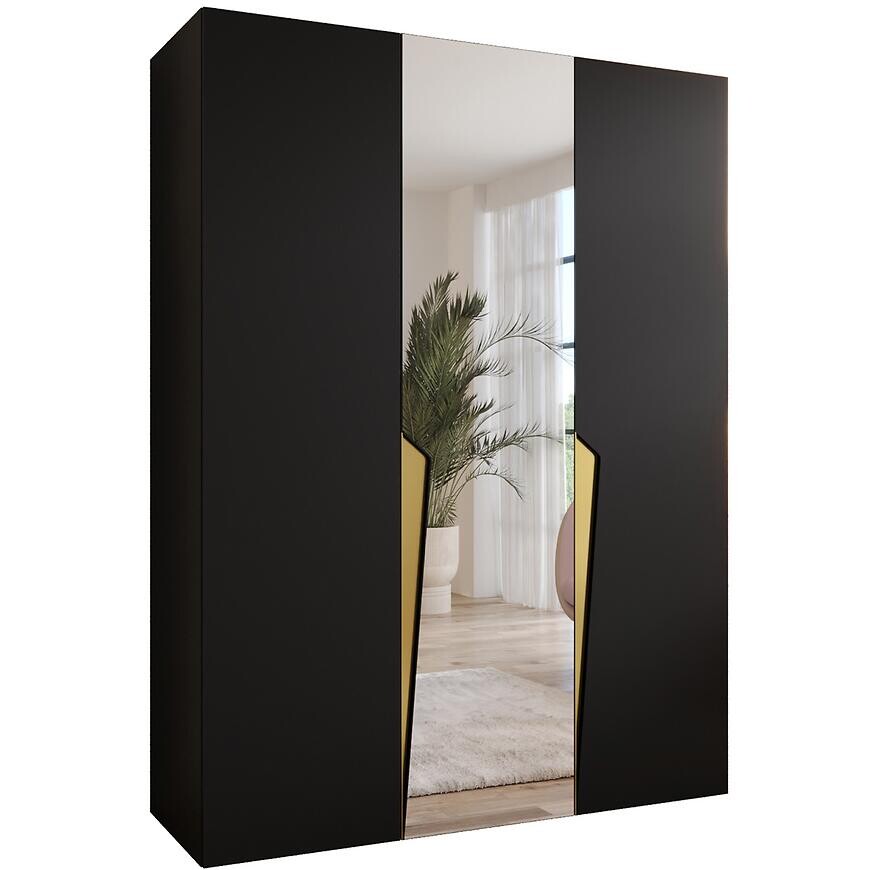 Skriňa Piano 2-150 čierna/zlatá