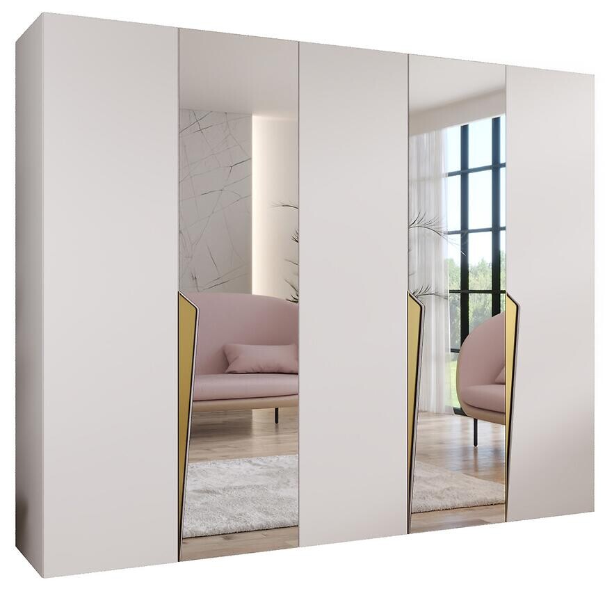 Skriňa Piano 2-250 biela/zlatá