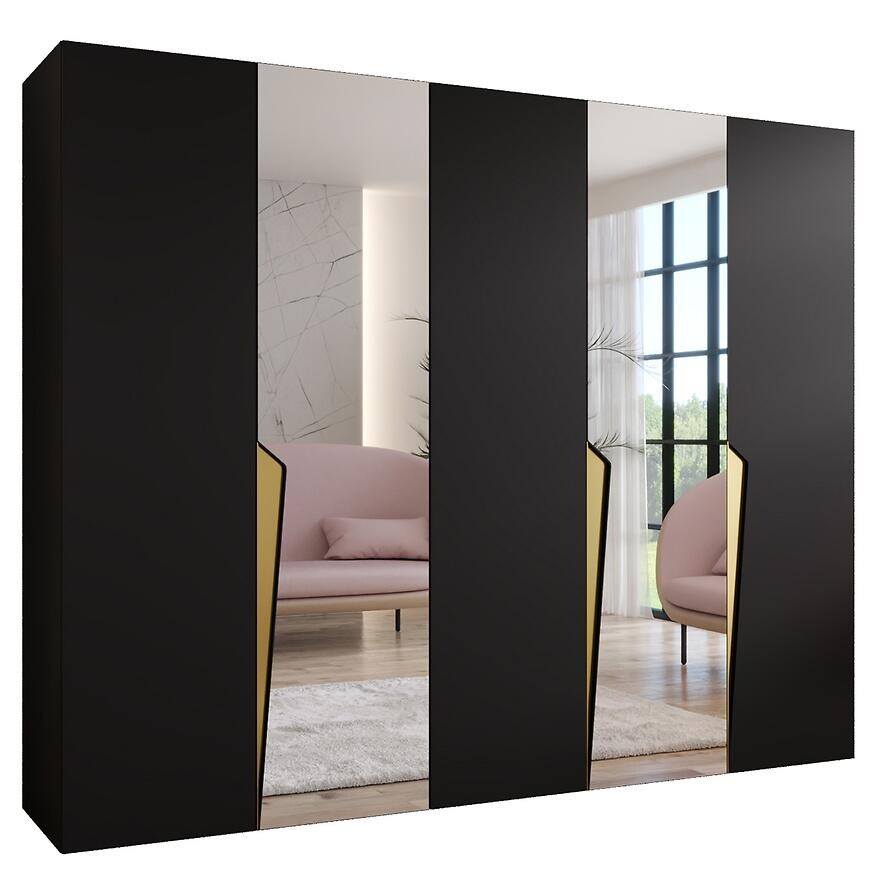 Skriňa Piano 2-250 čierna/zlatá