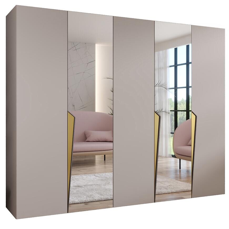 Skriňa Piano 2-250 kašmír/zlatá