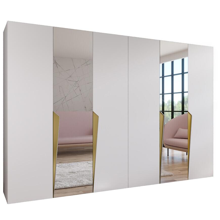 Skriňa Piano 2-300 (2x150) biela/zlatá