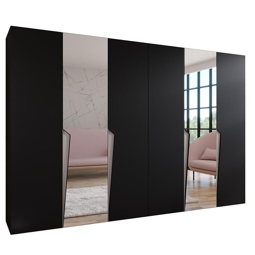 Skriňa Piano 2-300 (2x150) čierna/kašmír