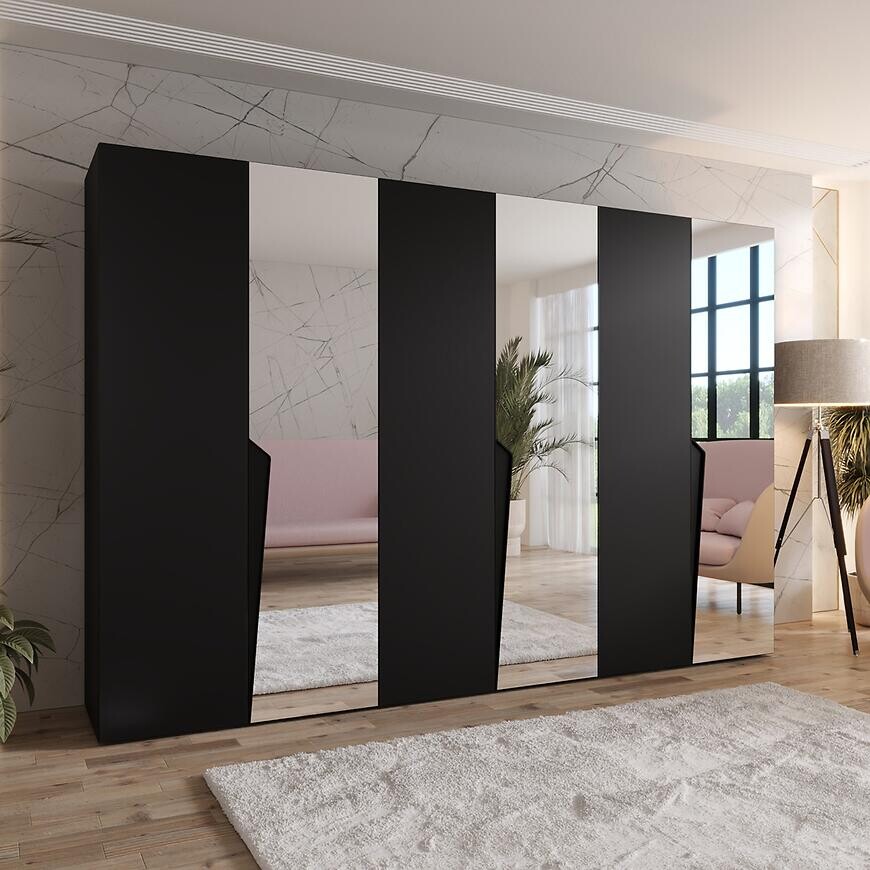 Skriňa Piano 2-300 (3x100) čierna/čierna