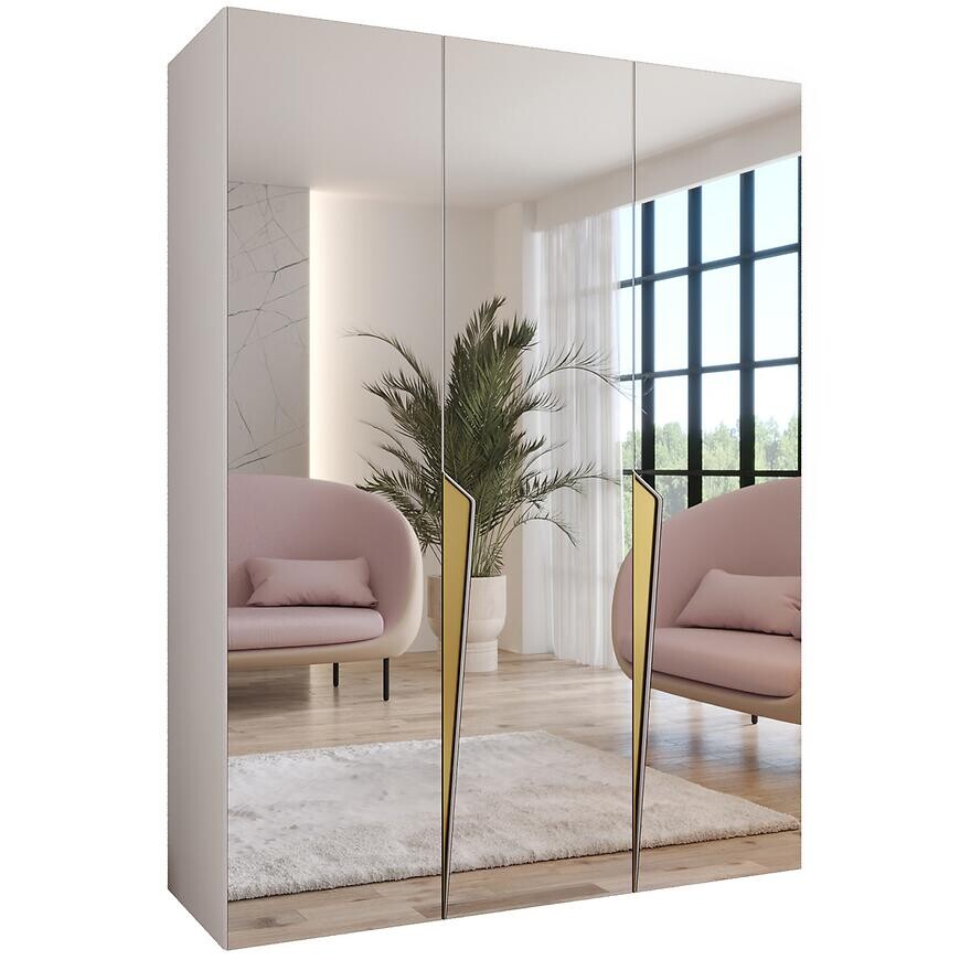 Skriňa Piano 3-150 biela/zlatá