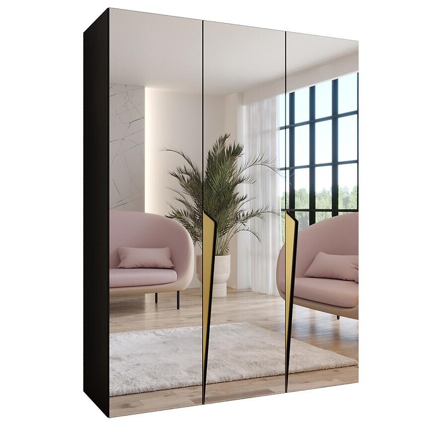 Skriňa Piano 3-150 čierna/zlatá